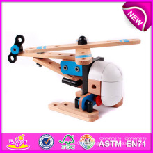 Avion de jouet en bois promotionnel pour enfants, petit avion de jouet en bois pour enfants, jouets de modèle de combinaison drôle pour bébé W03b016